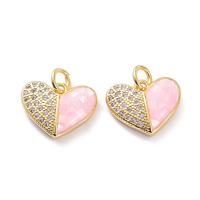 Real 18K Gold Plated Brass Micro Pave Clear Cubic Zirconia Pendants KK-D004-12G-1