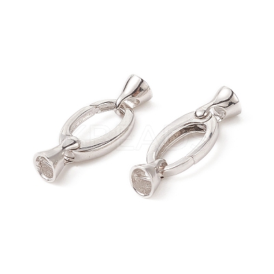 Anti-Tarnish Rhodium Plated 925 Sterling Silver Key Clasps STER-F037-140P-1