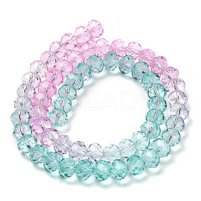 Transparent Painted Glass Beads Strands LS-DGLA-A034-T8mm-A10-1