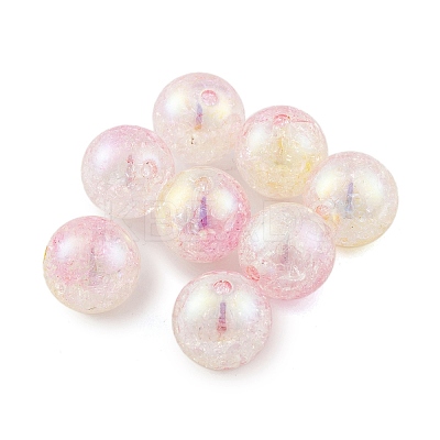 UV Plating Rainbow Iridescent Two Tone Acrylic Beads PACR-C009-04I-1