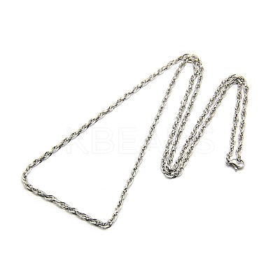 Tarnish Resistant Fashionable 304 Stainless Steel Rope Chain Necklace Making LS-STAS-A028-N039P-L-1