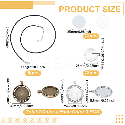 DIY Heat Transfer Alloy Pendant Necklace Making Kits DIY-UN0007-13-1