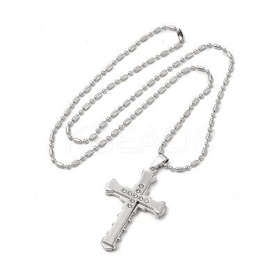 Alloy Cross Pandant Necklace with Link Chains LS-NJEW-K245-003P-1