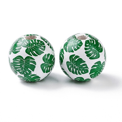 Summer Hawaii Theme Schima Wood European Beads WOOD-G015-02B-1
