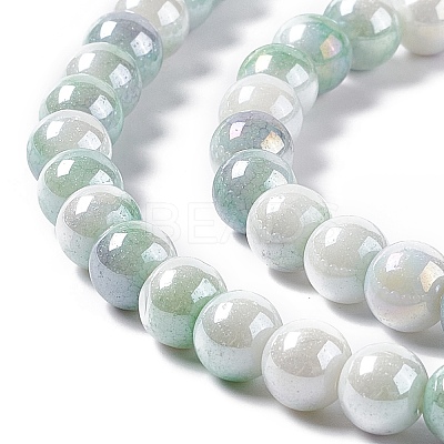 Electroplated Glass Beads Strands X-GLAA-C023-01B-1