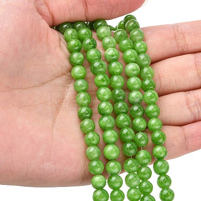 Natural Mashan Jade Round Beads Strands X-G-D263-6mm-XS17-1