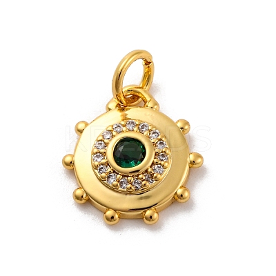 Brass Micro Pave Cubic Zirconia Charms KK-U033-22G-03-1