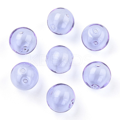 Transparent Blow High Borosilicate Glass Globe Beads X-GLAA-T003-09B-1
