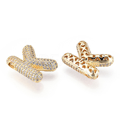 Brass Micro Pave Cubic Zirconia Pendants KK-N254-06G-K-1