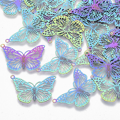 Ion Plating(IP) 304 Stainless Steel Filigree Pendants STAS-YW0002-39-1