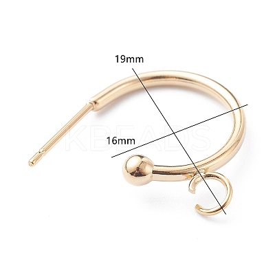 304 Stainless Steel Half Hoop Earrings X-STAS-Z028-B01-G-1