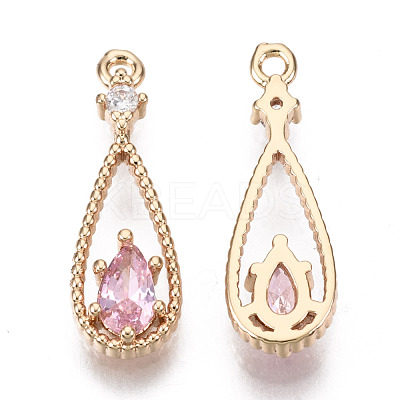 Brass Micro Pave Cubic Zirconia Pendants KK-R111-003-A04-1