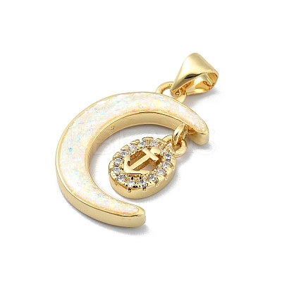 Brass Micro Pave Clear Cubic Zirconia Pendants KK-A221-18C-G-1