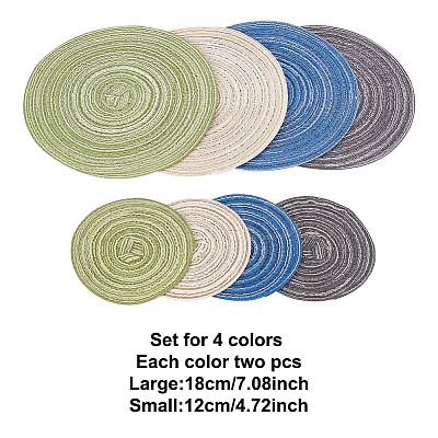 8Pcs 8 Colors Polyester Dollhouse Rugs DJEW-OC0001-38-1