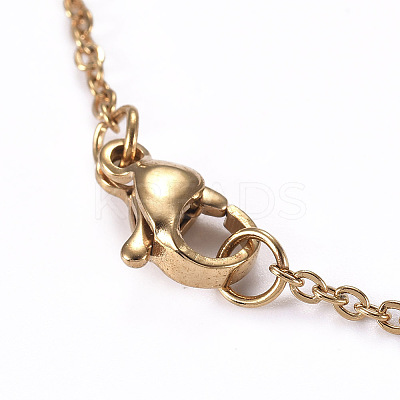 304 Stainless Steel Pendant Necklaces NJEW-I237-10G-1