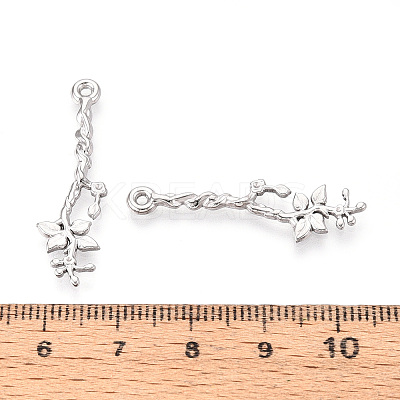 304 Stainless Steel Branch with Leaf Pendants STAS-T067-45P-1