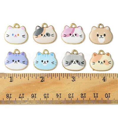 16Pcs 8 Colors Painted Alloy Pendants FIND-FS0001-97-1