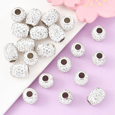 20Pcs Handmade Polymer Clay Rhinestone European Beads CPDL-YW0001-03-1
