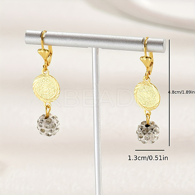 Fashionable Brass Coin with Round Tassel Hoop Earrings JS4120-1