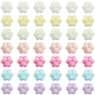60Pcs Flocking Opaque Acrylic Beads MACR-SC0002-37-1