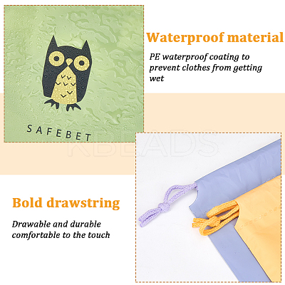 6Pcs 3 Sizes 2 Colors Polyethylene Waterproof Drawstring Storage Bags ABAG-CN0001-47-1