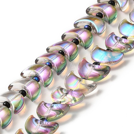 Transparent Electroplate Glass Beads Strands X-EGLA-E030-01O-01-1
