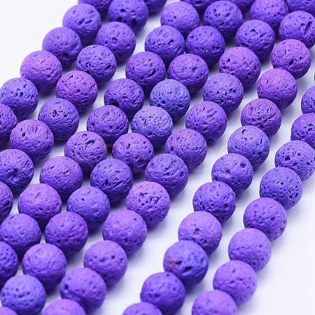 Natural Lava Rock Beads Strands G-F531-6mm-G13-1