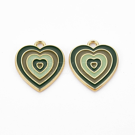 Rack Plating Light Gold Alloy Enamel Pendants ENAM-Q444-014D-RS-1