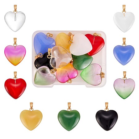 27Pcs 9 Colors Glass Pendants JX244A-1