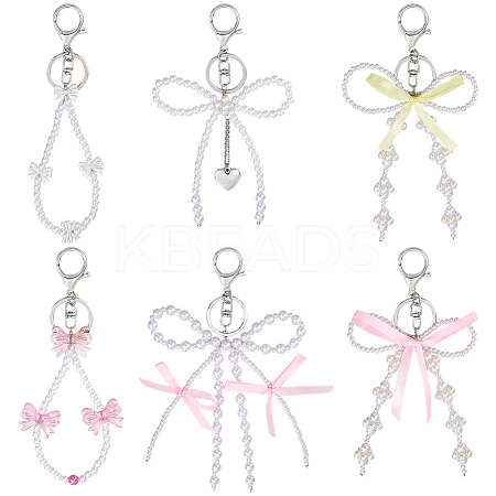 6Pcs Acrylic & Alloy & Plastic Keychain KEYC-PH01538-1