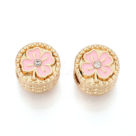 Rack Plating Alloy Rhinestone European Beads FIND-N011-02KCG-1