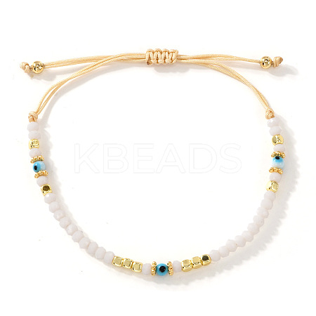 Glass & Brass Beads Braided Bracelets XO9913-1-1