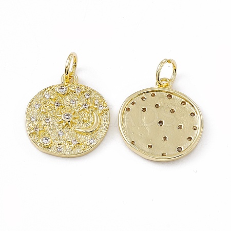 Brass Micro Pave Cubic Zirconia Pendants KK-E068-VC008-1
