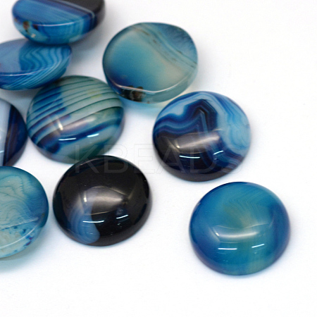 Dyed Natural Striped Agate/Banded Agate Cabochons X-G-R348-20mm-02-1