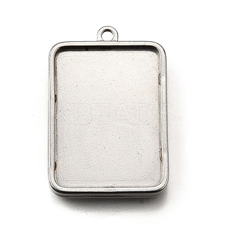 304 Stainless Steel Pendant Cabochon Settings LS-STAS-S181-02P-D-1