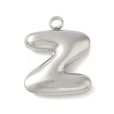 304 Stainless Steel Initial Pendants STAS-S186-12Z-P-1