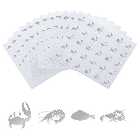 40 Sheets 4 Patterns PVC Waterproof Self-Adhesive Sticker Sets STIC-OC0001-11C-1
