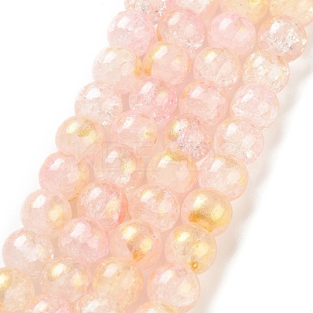 Baking Paint Crackle Glass Bead Strands X1-DGLA-R053-03E-1