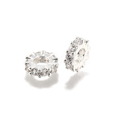 Brass Micro Pave Clear Cubic Zirconia Beads KK-K300-02C-S-1
