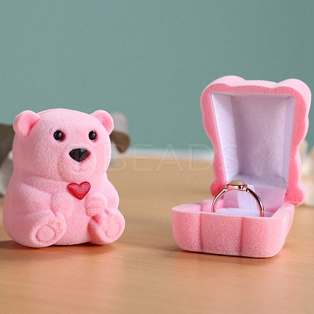 Velvet Bear-shaped Ring Gift Box PW-WG22879-02-1