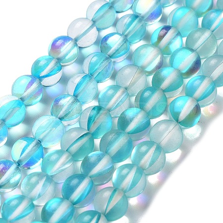Synthetic Moonstone Beads Strands G-P528-J02-17-1