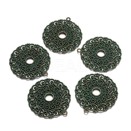 Flat Round Zinc Alloy Big Pendant LS-PALLOY-R065-110-FF-1