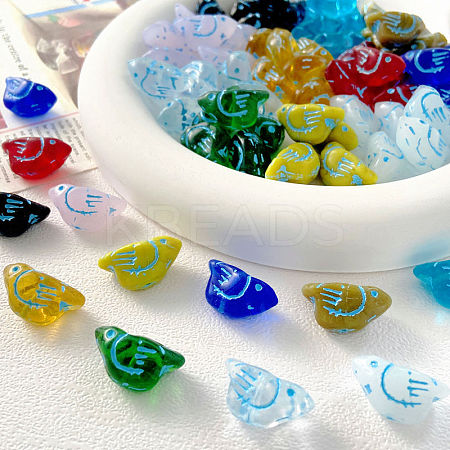 Painted Handmade Lampwork Beads FIND-C076-09-1