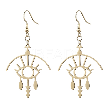 Hollow Eey 201 Stainless Steel Dangle Earrings EJEW-TA00405-1