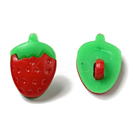 Acrylic Strawberry Shank Buttons BUTT-E025-03-1