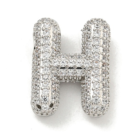 Platinum Plated Brass Micro Pave Cubic Zirconia Pendants KK-L073-001P-H-1