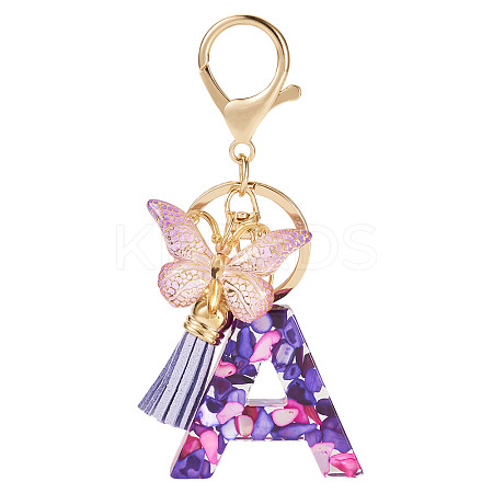 Resin Butterfly Pendant Keychains KEYC-TAC0034-03A-1