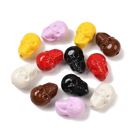 Baking Paint Acrylic Beads OACR-F014-01B-1