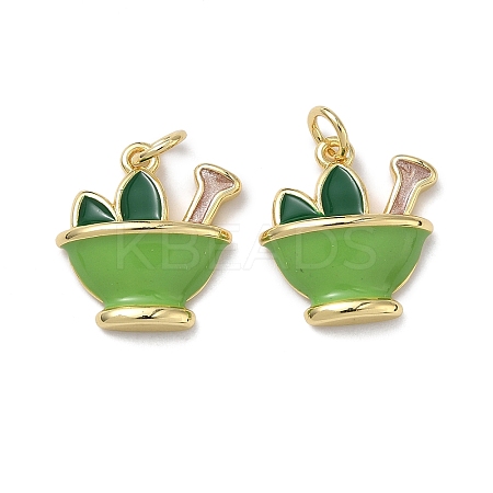 Brass Enamel Pendants KK-H256-07G-01-1