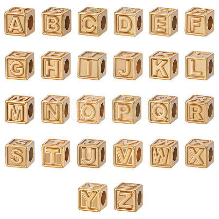 26Pcs 26 Styles 304 Stainless Steel Cube Beads STAS-UN0063-94-1